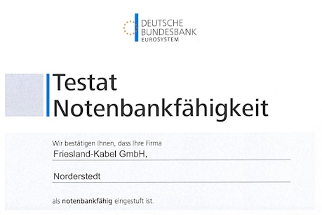 Certificate “central bank eligibility”